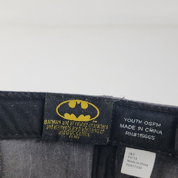 DC Comics Batman Youth OSFM Neon Yellow & Gray Baseball Cap Snapback Hat - Picture 7 of 9